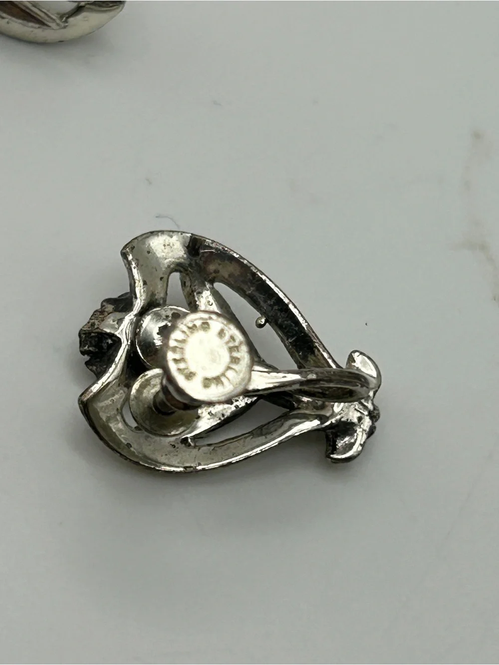 Vintage Sterling Silver Floral Screw Back Earrings